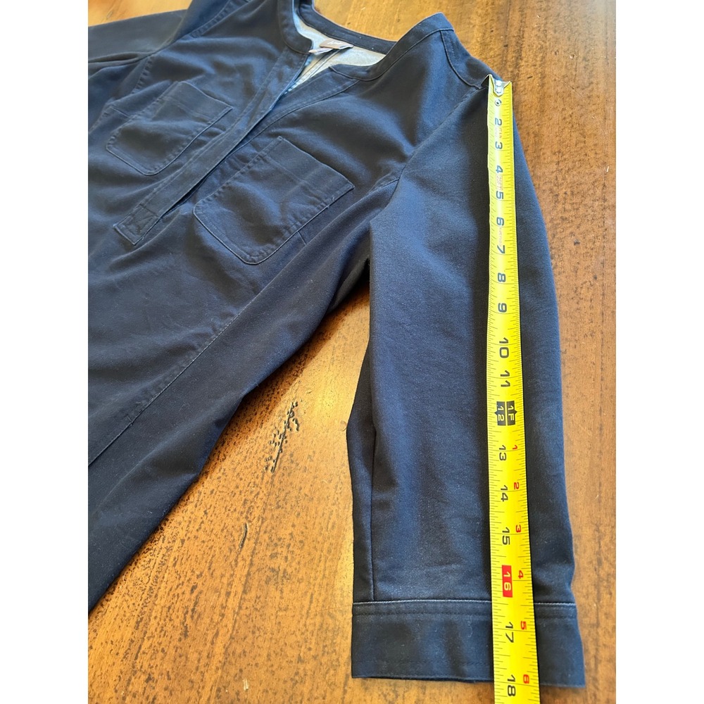 J. Jill Long Sleeve Tunic Dress Navy Blue Knee Length Stretch Utility Pockets LP - Picture 5 of 12